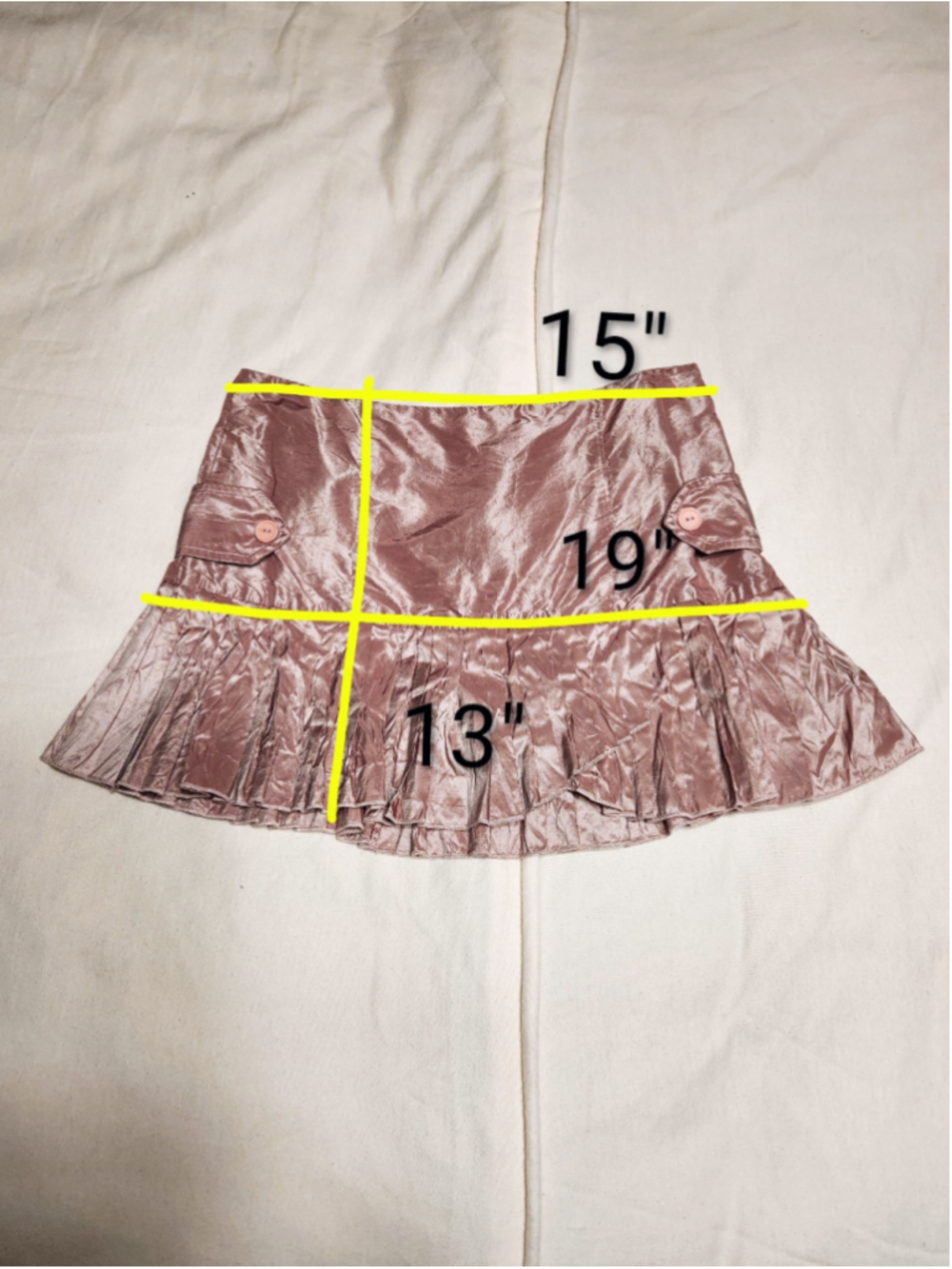 Rubber Ducky Pink Pleated Ruffle Hem Mini Skirt Small - Picture 7 of 7
